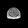 Silver Oxidized Cross and Celtic Ring