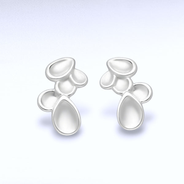 Sterling Silver Droplets Stud Earrings