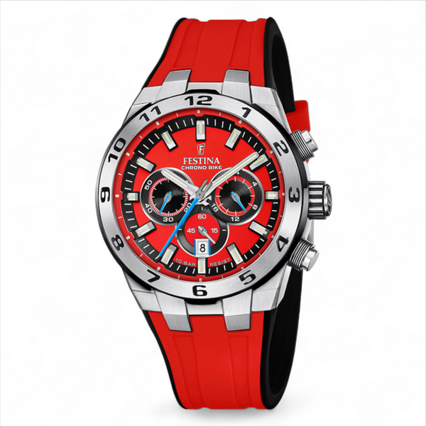 Festina 2024 Chrono Bike Watch - Red with Silicone Strap