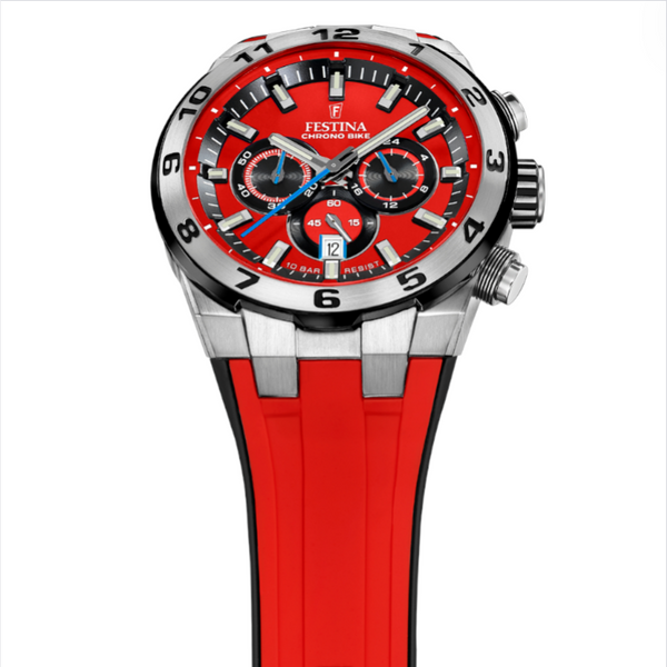 Festina 2024 Chrono Bike Watch - Red with Silicone Strap