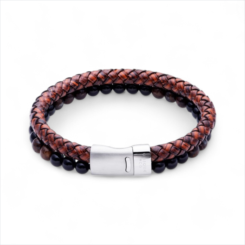 Leather & Bead Bracelet