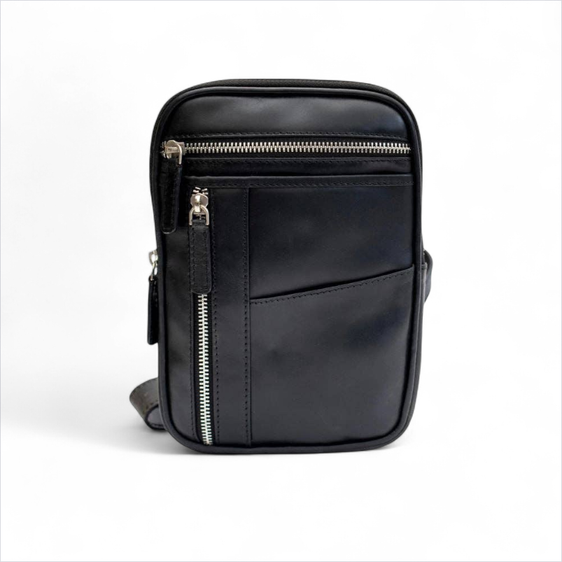 Men's Small Leather Crossbody Flight Bag