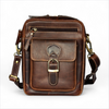 Waxed Leather Crossbody Bag - Brown