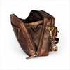 Waxed Leather Crossbody Bag - Brown