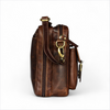 Waxed Leather Crossbody Bag - Brown
