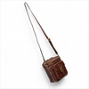 Waxed Leather Crossbody Bag - Brown
