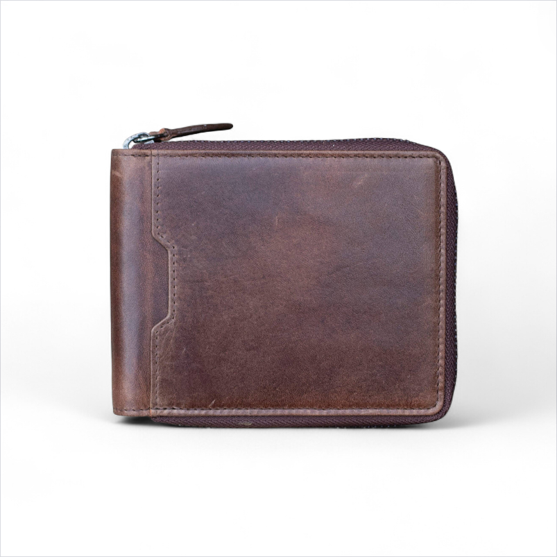 Men’s Leather RFID Zip Wallet