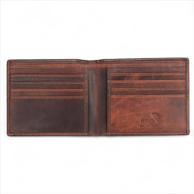 RFID Bifold Leather Wallet