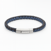 Braided Leather Bracelet with Steel Clasp