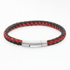 Braided Leather Bracelet with Steel Clasp