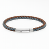 Braided Leather Bracelet with Steel Clasp