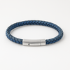 Braided Leather Bracelet with Steel Clasp