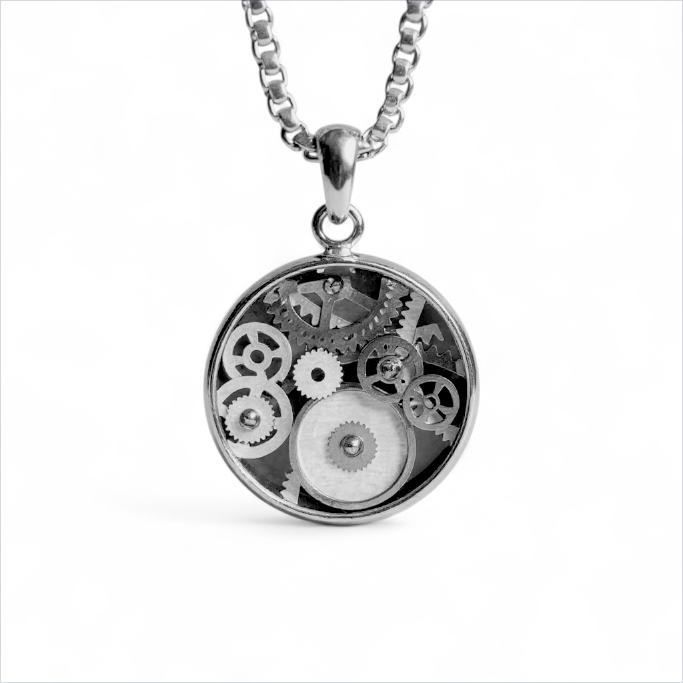 Watch Parts Pendant with Chain
