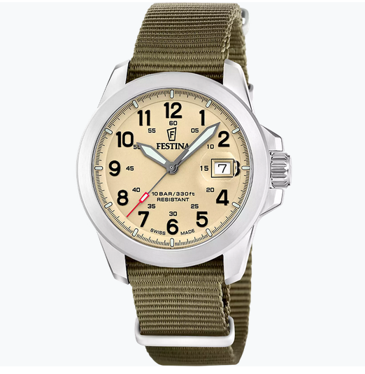 Men’s Festina Swiss Made Field Watch – Three Interchangeable Straps