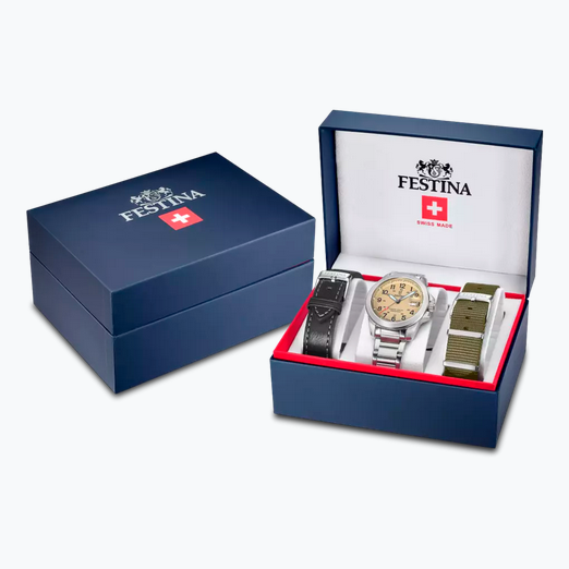 Men’s Festina Swiss Made Field Watch – Three Interchangeable Straps