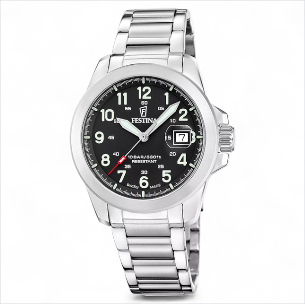 Men’s Festina Swiss Made Field Watch – Three Interchangeable Straps