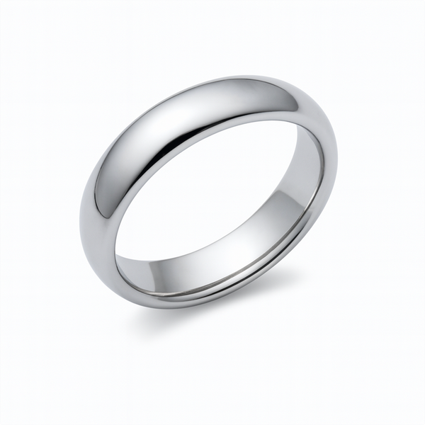 Silver Tungsten Polished Ring