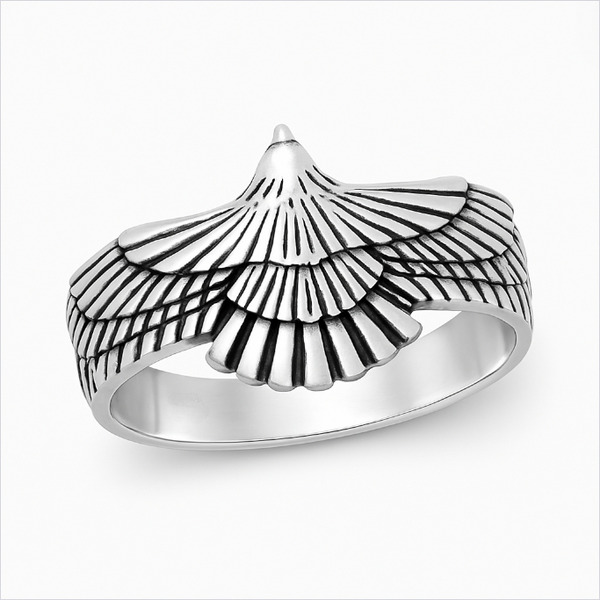 Sterling Silver Oxidized Eagle Ring