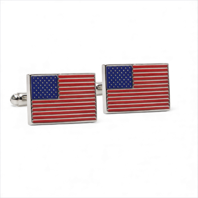American Flag Stainless Steel Cufflinks
