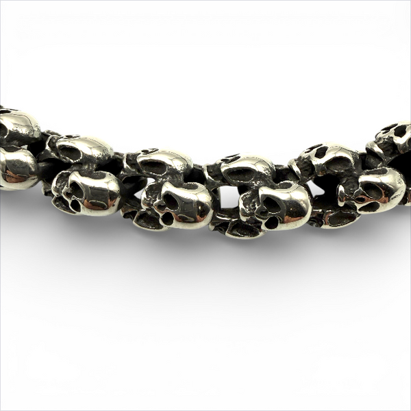 Chunky Polished Stainless Steel Skull Necklace
