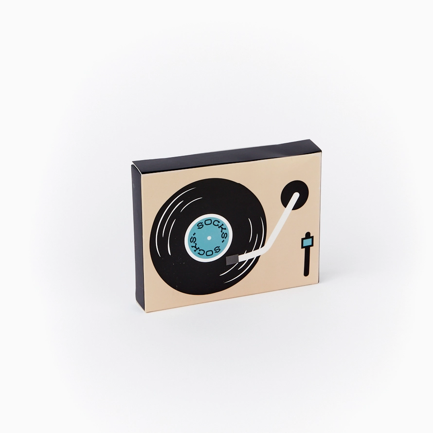 Novelty Vinyl Record Socks Gift Box UK 6–11