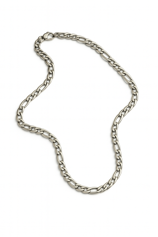 Stainless Steel Figaro Chain Necklace – 6mm