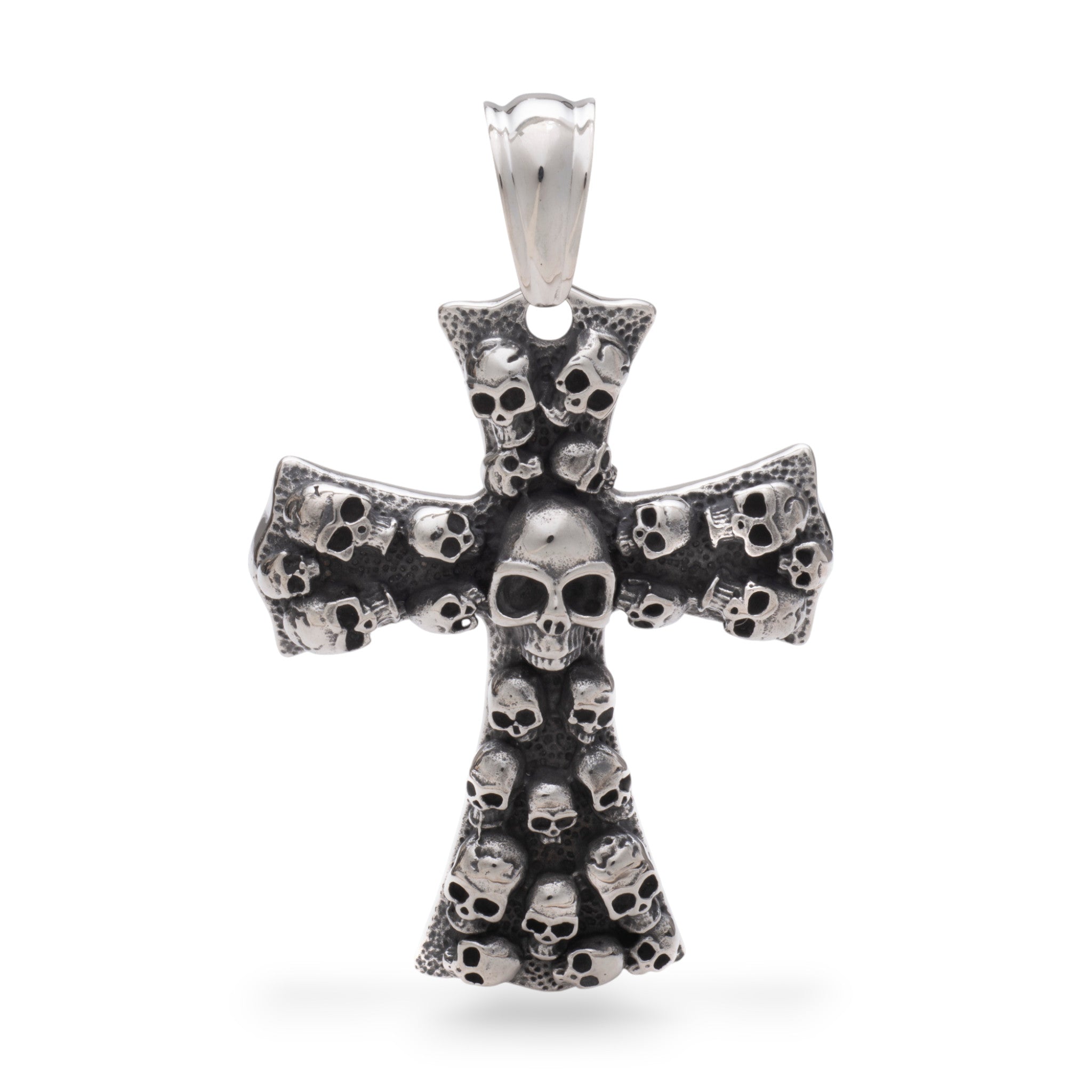 Stainless Steel Skull Cross Pendant -XXL
