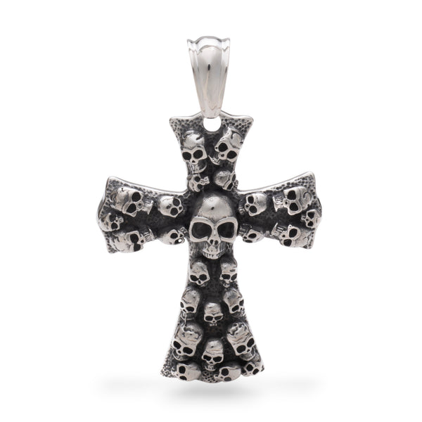 Stainless Steel Skull Cross Pendant -XXL