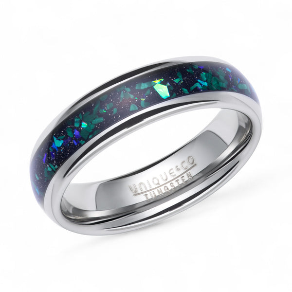 Tungsten Ring with Stone Inlay