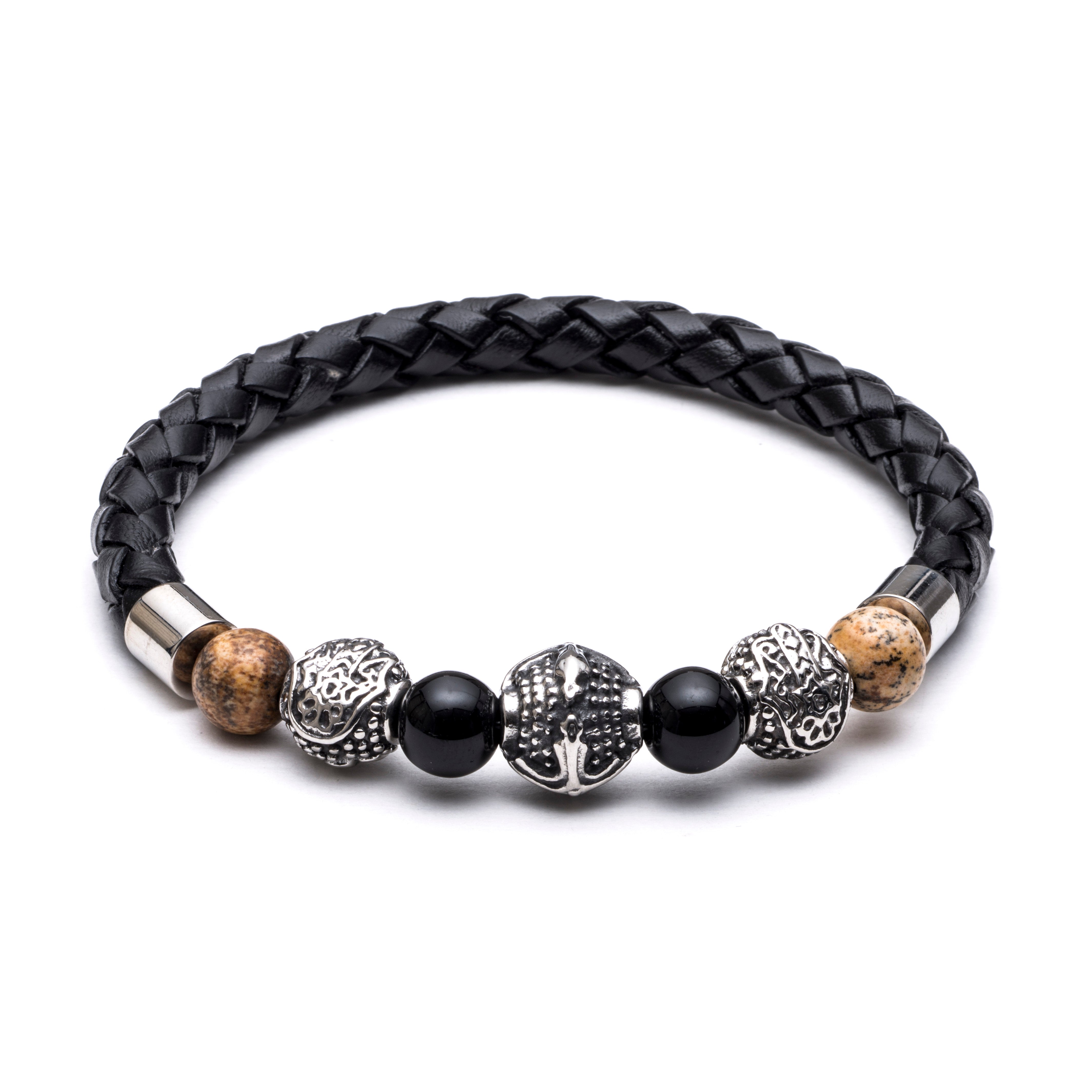 Leather and Bead Bracelet