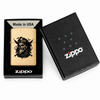 Zippo Brushed Brass pirate skull lighter presented with genuine Zippo gift box