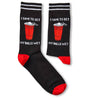 pair of I Came To Get My Balls Wet novelty socks laid flat showing full design