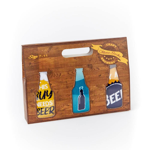 beer themed socks gift box packaging with printed design