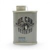 Blue Collar beard oil 50ml bottle with metal container on white background