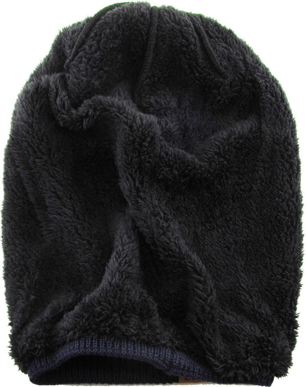 Thick Oversized Slouch Beanie Sherpa Fleece Lined