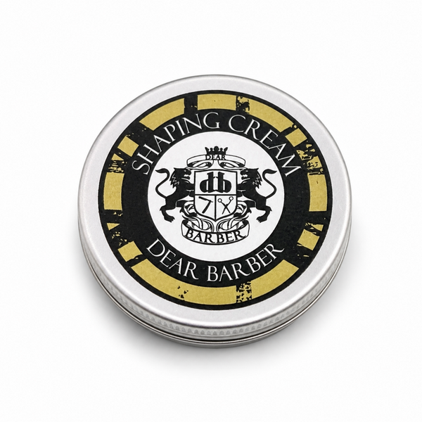 Dear Barber Shaping Cream 20ml closed styling cream tin on white background