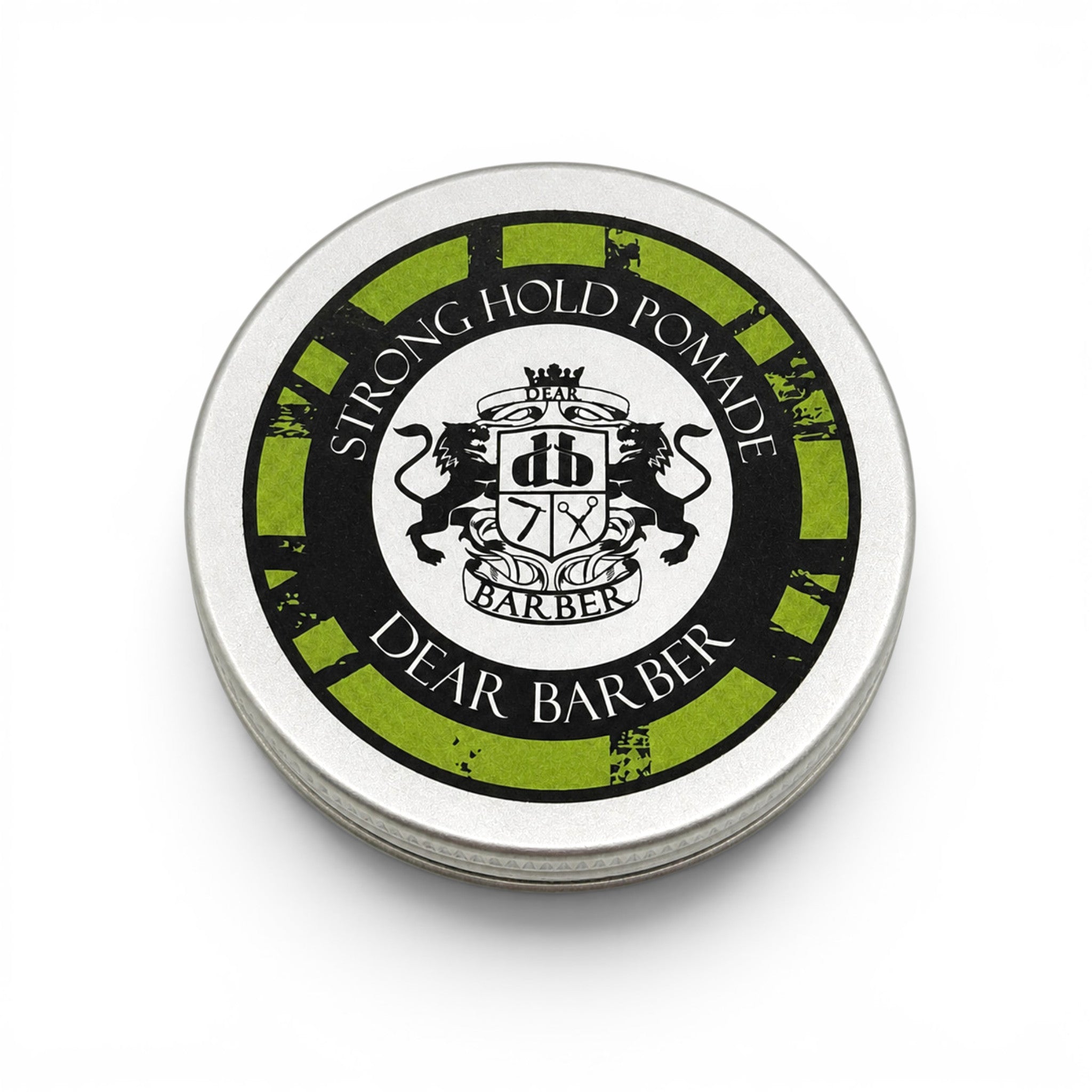 Dear Barber Strong Hold Pomade 20ml travel size hair styling pomade tin on white background
