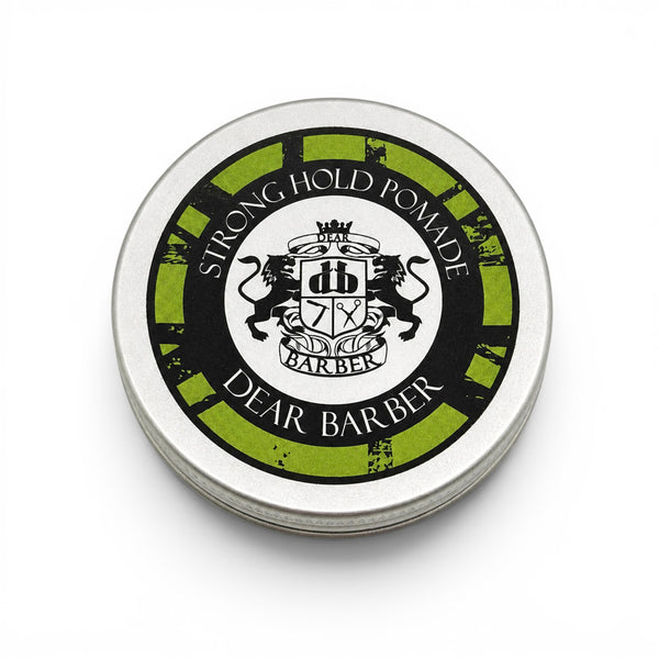 Dear Barber Strong Hold Pomade 20ml travel size hair styling pomade tin on white background