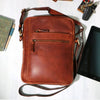 Men's Leather Cognac iPad/Tablet Messenger Bag