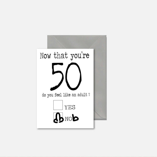 Funny Now you're 50' Birthday Card