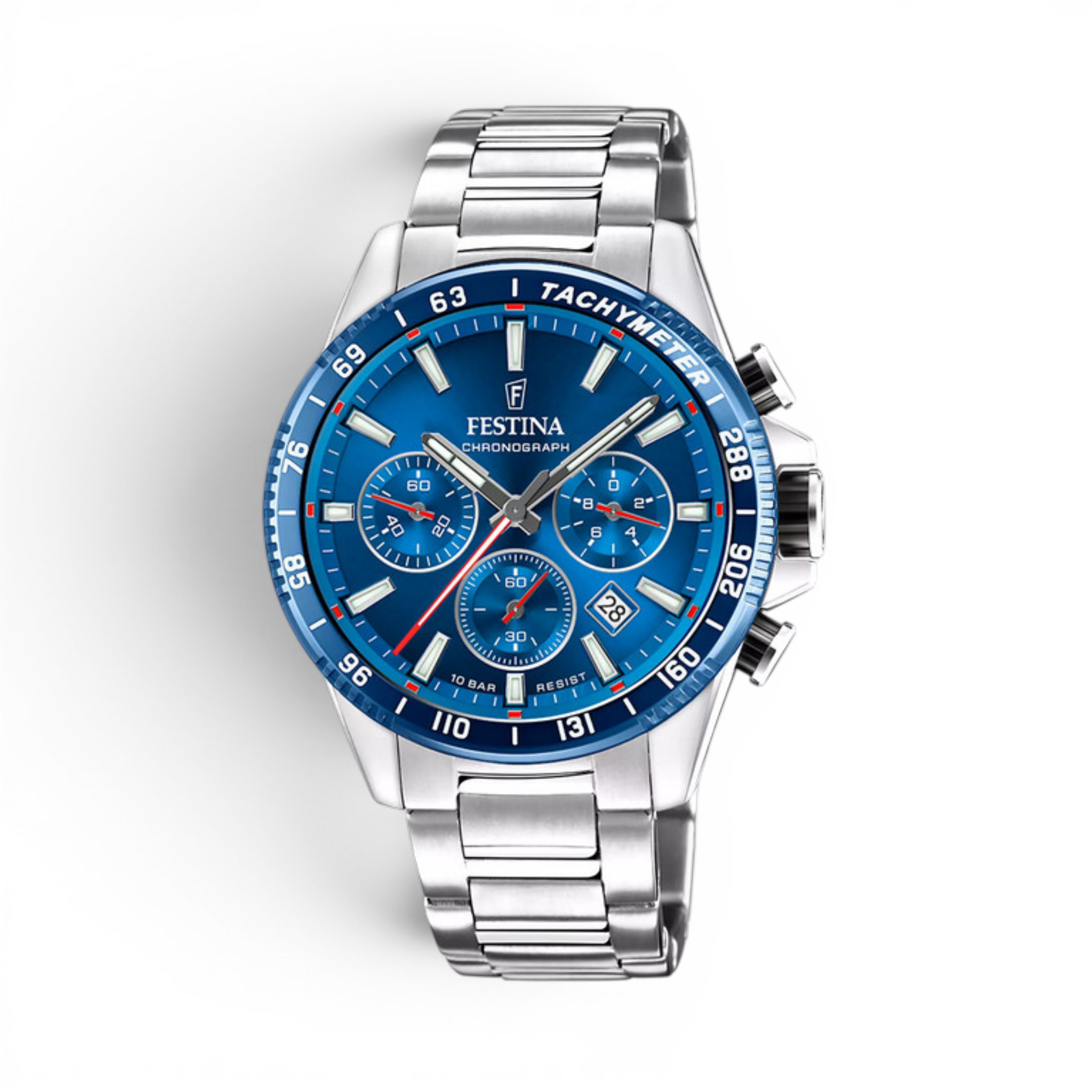 Festina F20560/3 men’s watch with light blue dial and stainless steel bracelet