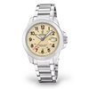 Festina Swiss made field watch with beige dial and stainless steel bracelet