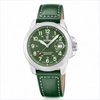 Festina Swiss made field watch with green dial and leather strap
