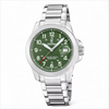 Festina Swiss made field watch with green dial and stainless steel bracelet