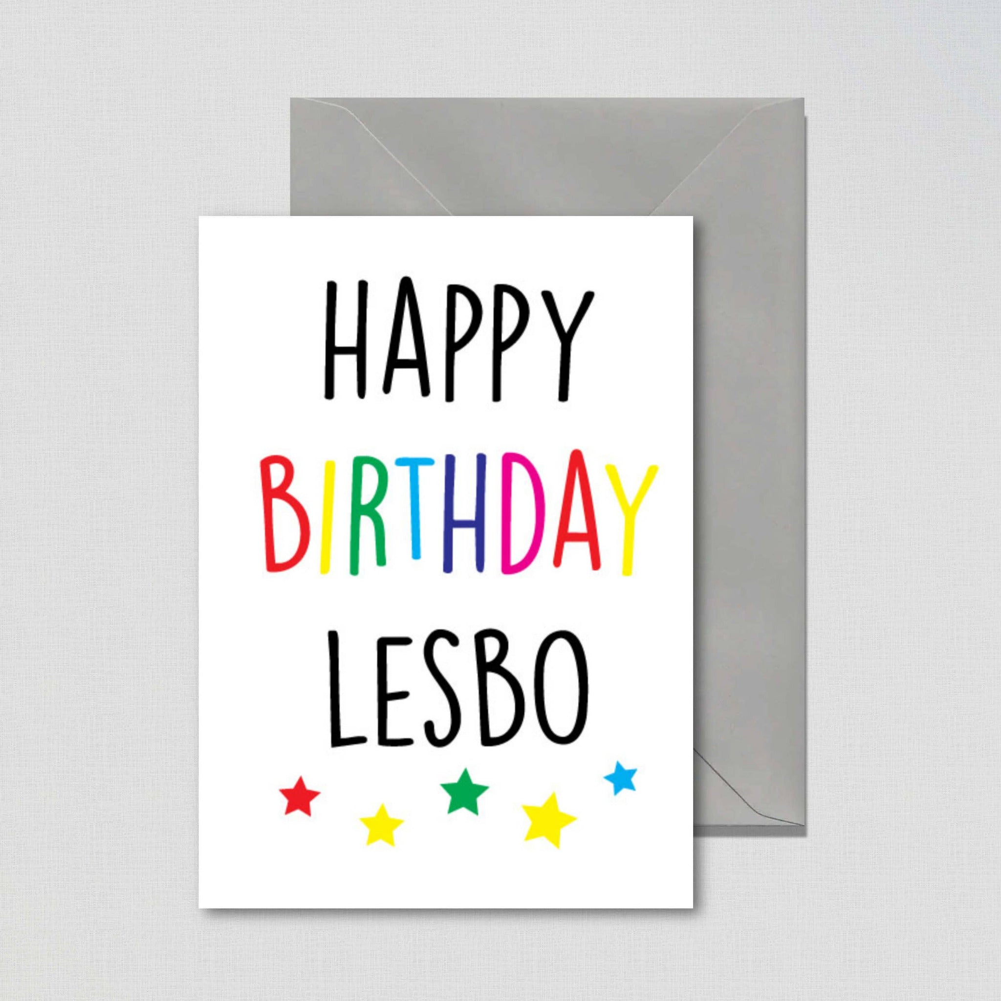 Funny birthday greeting card featuring the text 