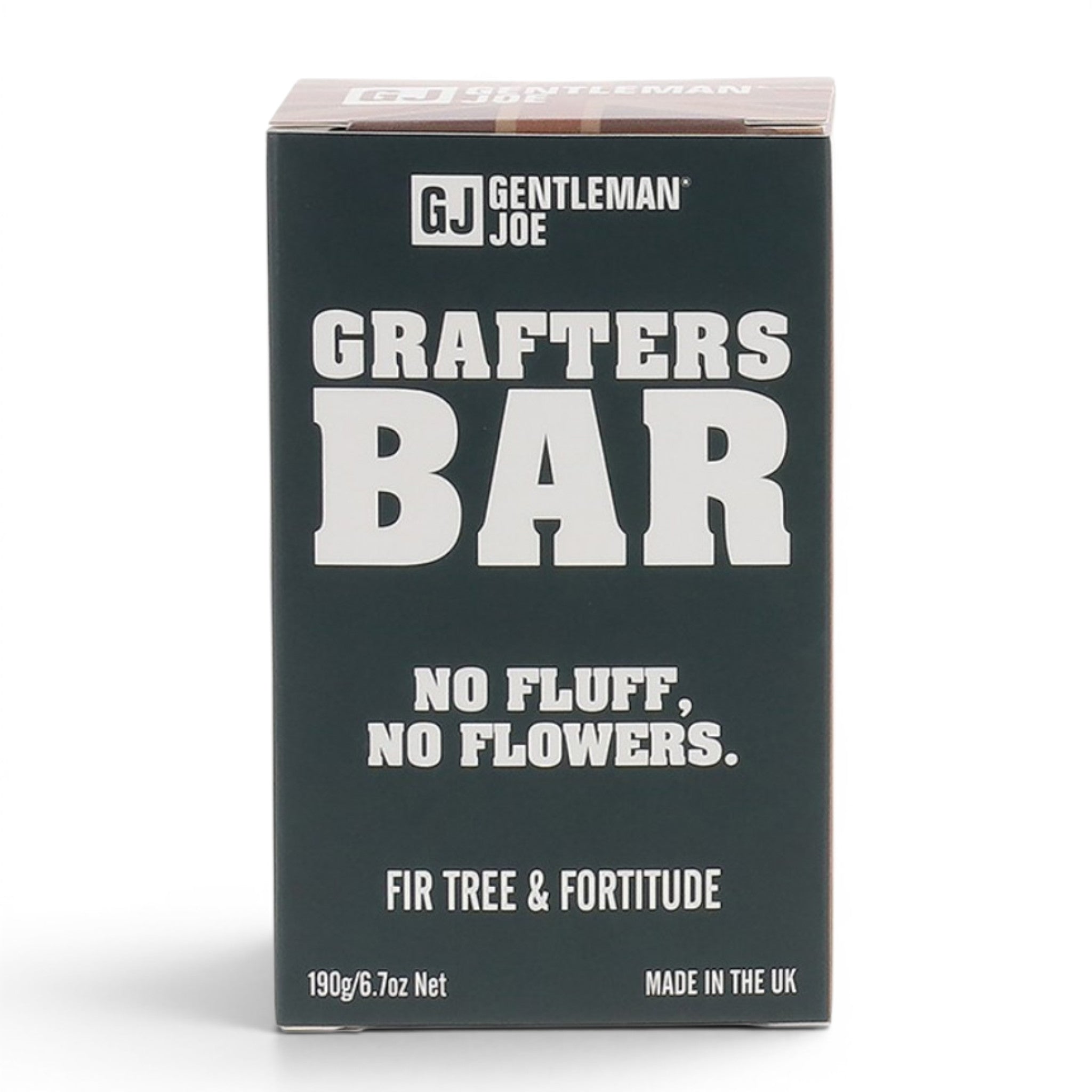 Gentlemen Joe Grafters Bar Soap 190g Fir Tree and Fortitude on white background