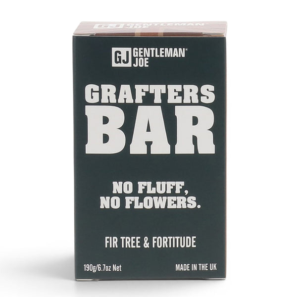 Gentlemen Joe Grafters Bar Soap 190g Fir Tree and Fortitude on white background