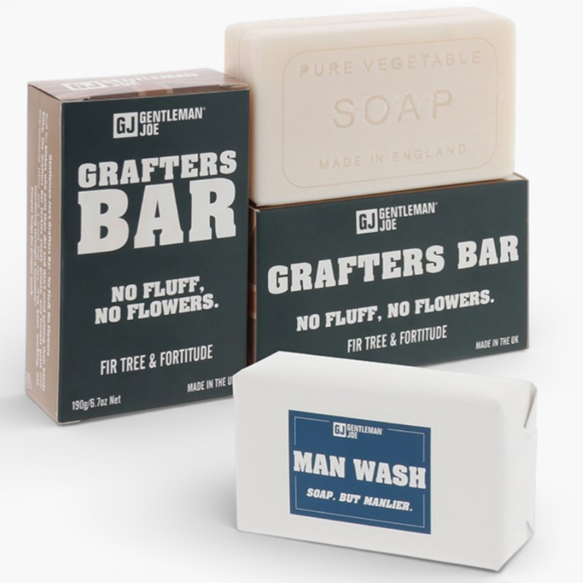 Gentlemen Joe Grafters Bar Soap with opened box and soap bar displayed on white background