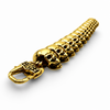 Close up of gold skull link bracelet trigger clasp and skull links