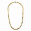 7.5mm gold stainless steel curb chain necklace full view on white background